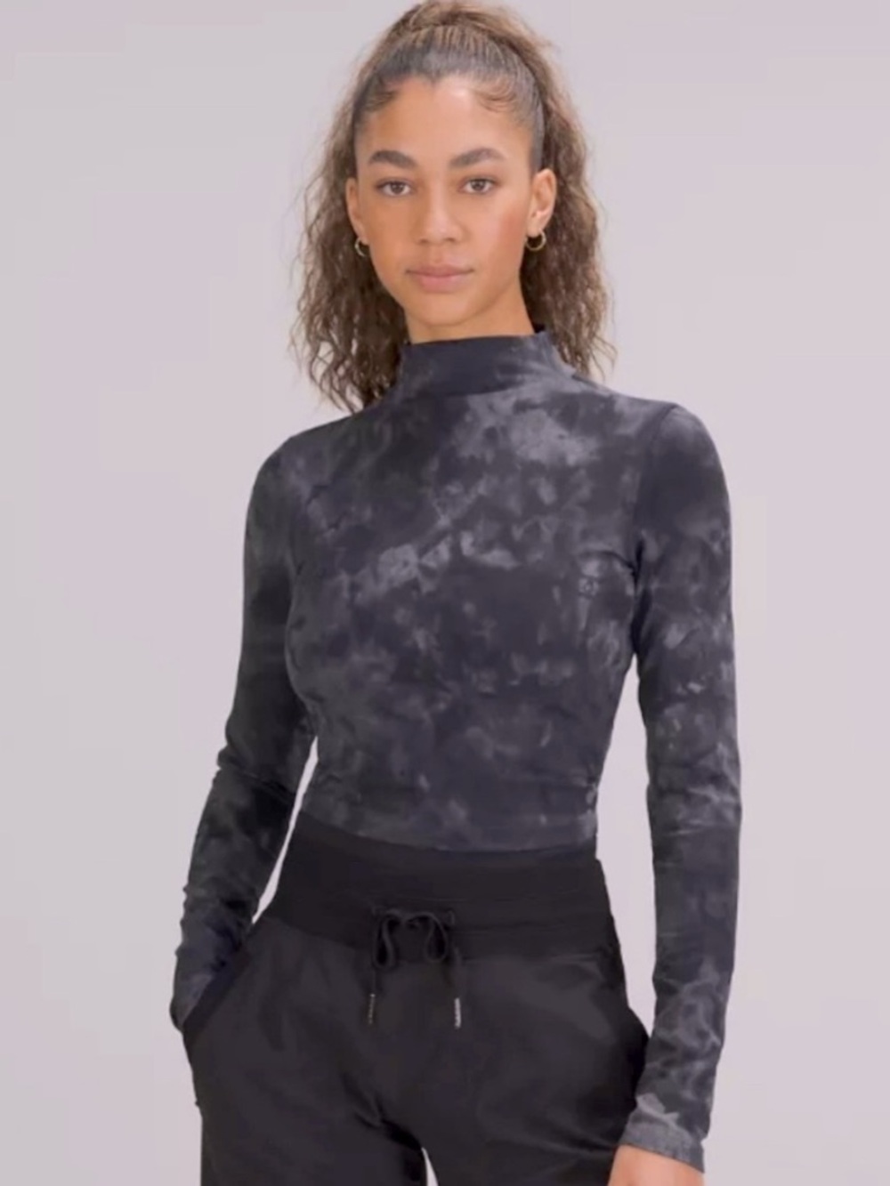 Lululemon All Aligned Mock Neck Long Sleeve Top - Tie Dye